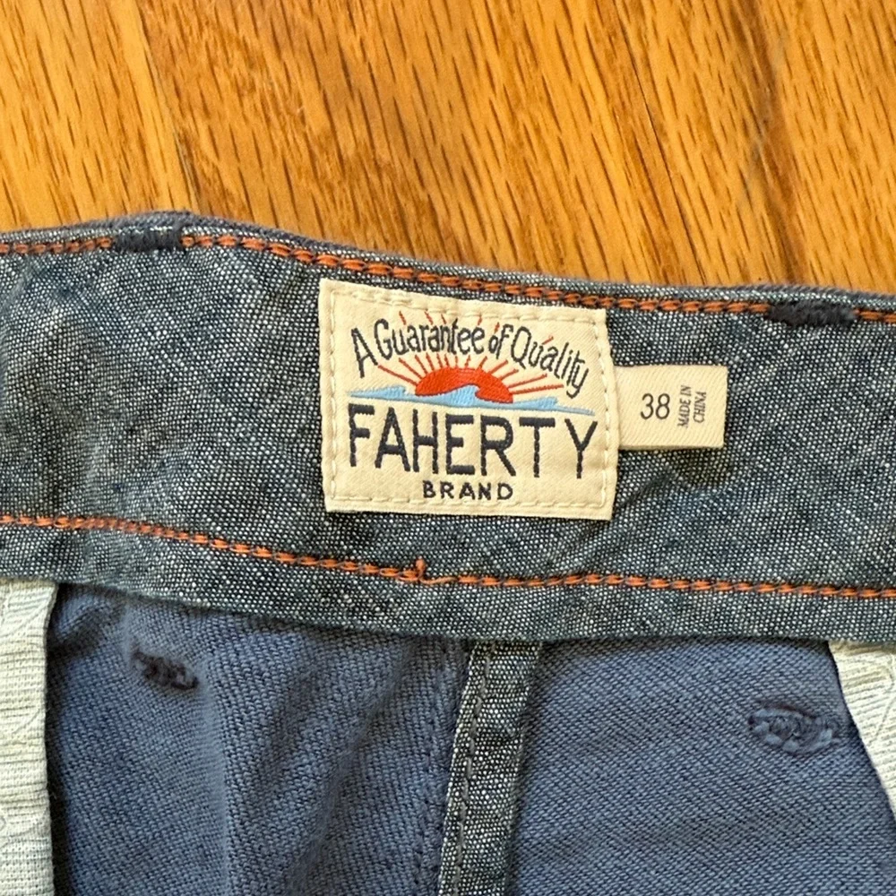 Faherty Blue Denim Shorts